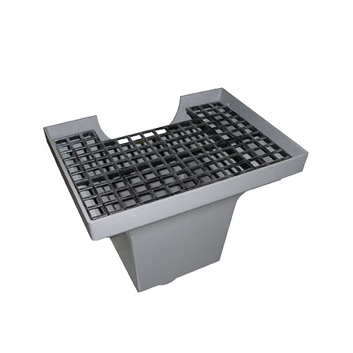 Capitel ABS quadrado cinza com saída 75 mm | Sanitop > Store